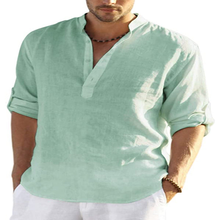Camisa de cuello , de lino