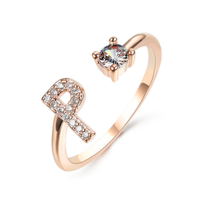 Anillo con inicial VINTAGE