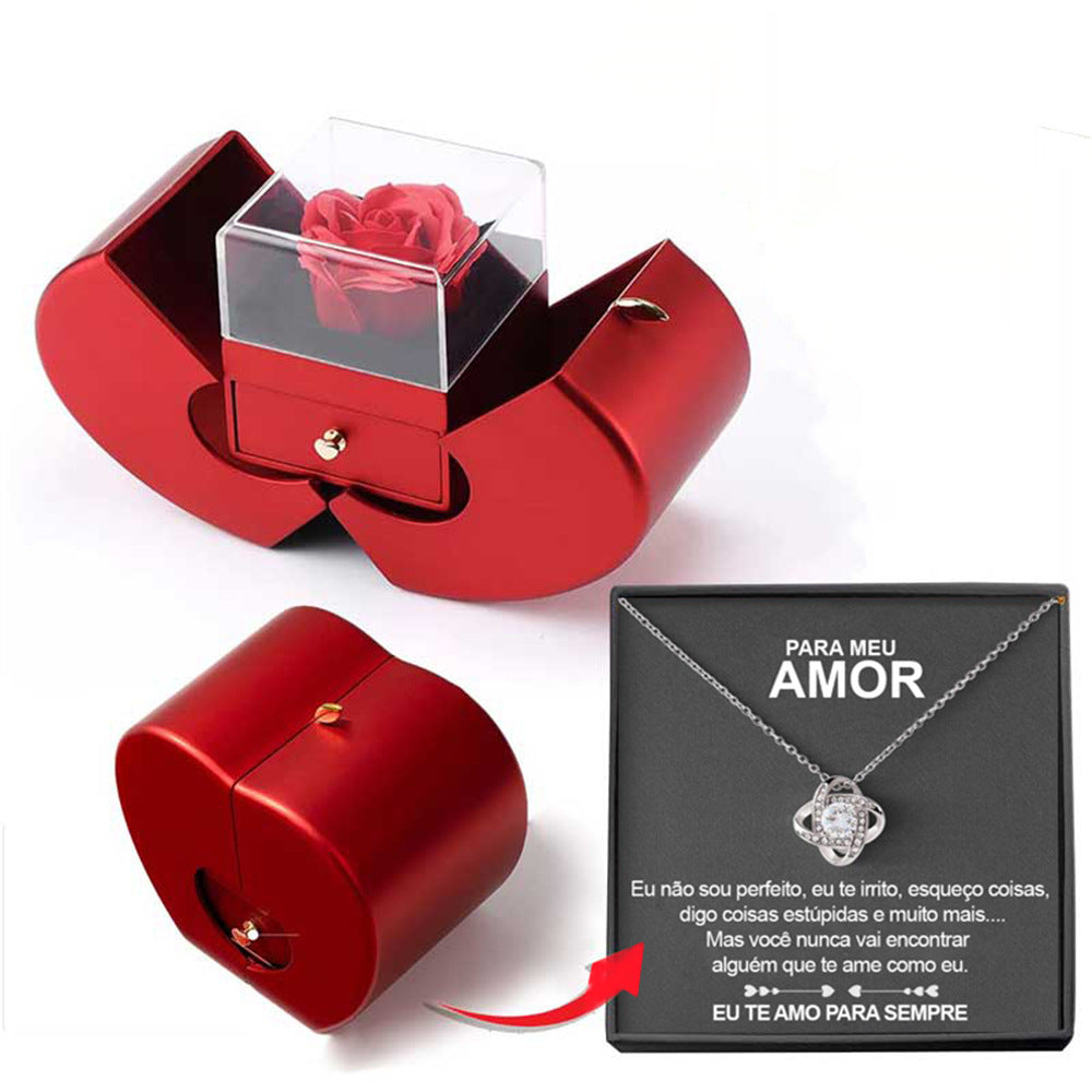 "MANZANA ROJA" joyeria, collar para mujer