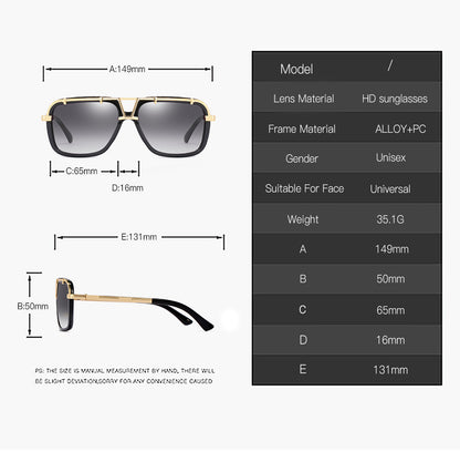 Gafas de sol de PC unisex