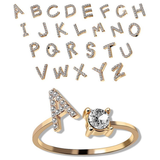 Anillo con inicial VINTAGE