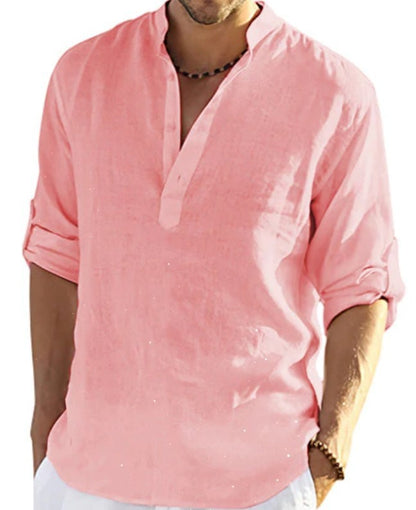 Camisa de cuello , de lino