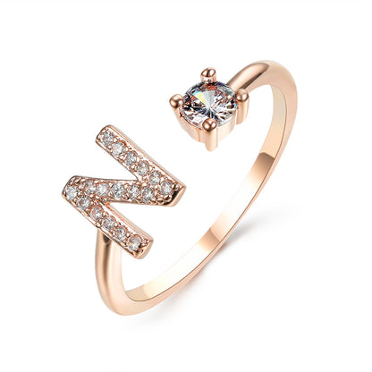 Anillo con inicial VINTAGE