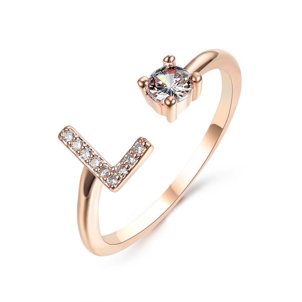 Anillo con inicial VINTAGE