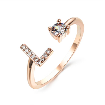 Anillo con inicial VINTAGE