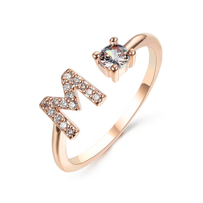 Anillo con inicial VINTAGE