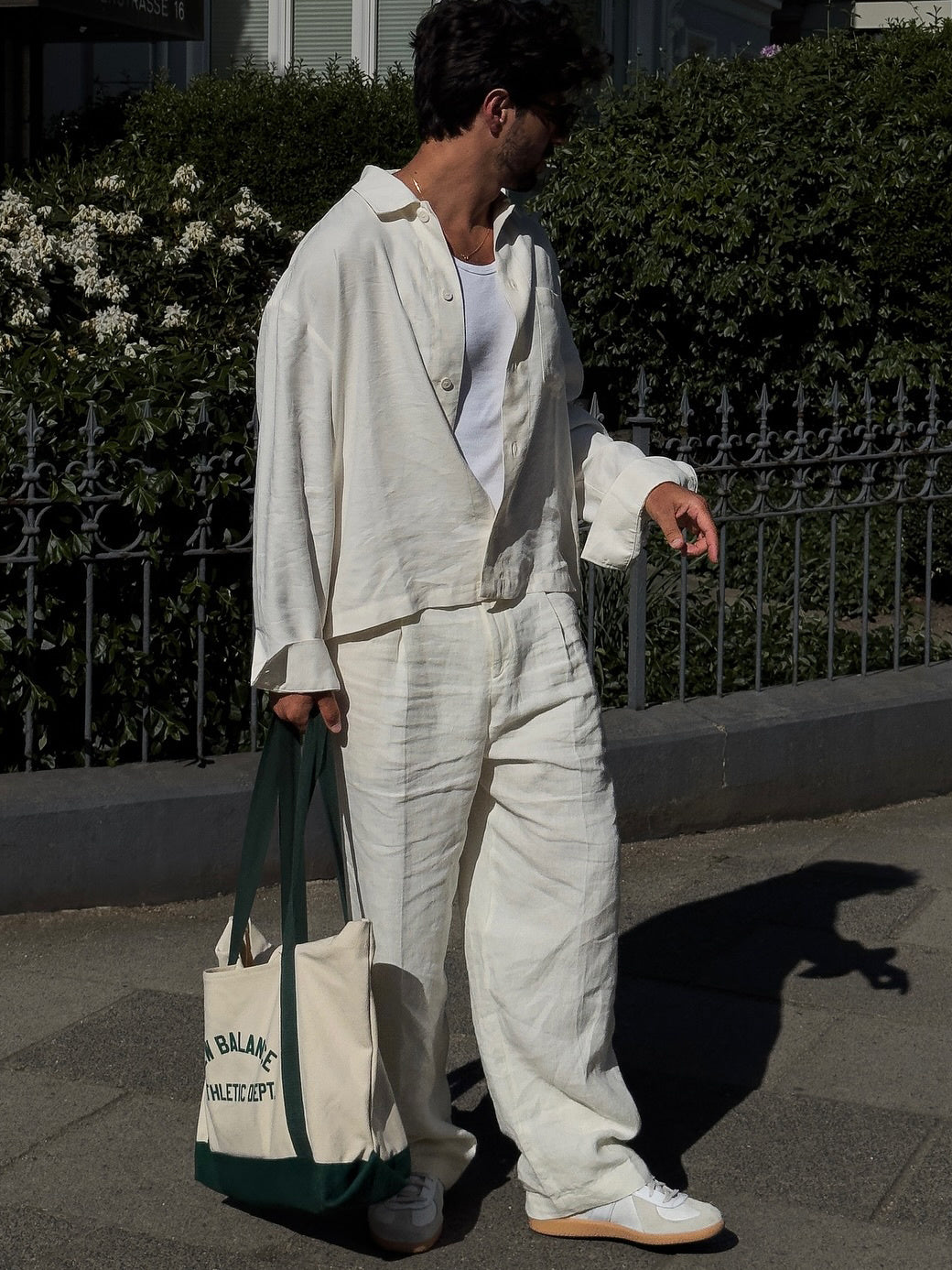 Conjunto de lino blanco casual