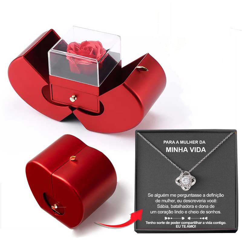 "MANZANA ROJA" joyeria, collar para mujer