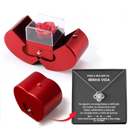 "MANZANA ROJA" joyeria, collar para mujer