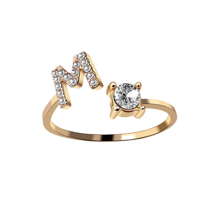 Anillo con inicial VINTAGE