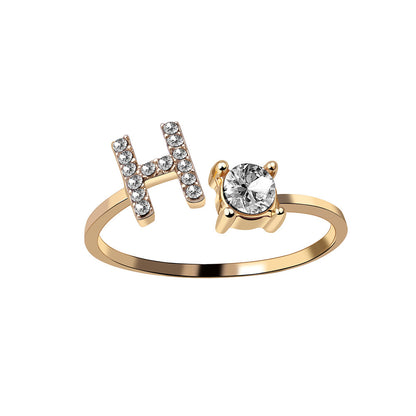 Anillo con inicial VINTAGE