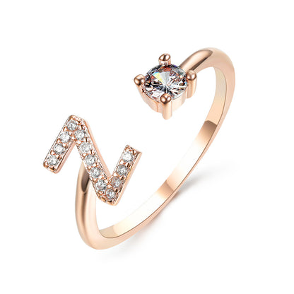 Anillo con inicial VINTAGE